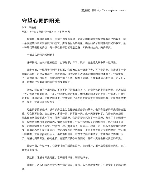 守望心灵的阳光