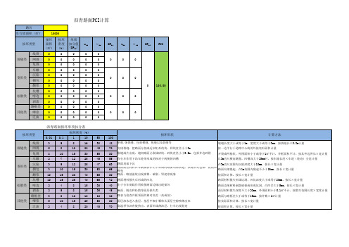 城市道路路面PCI计算(2016版养护规范)