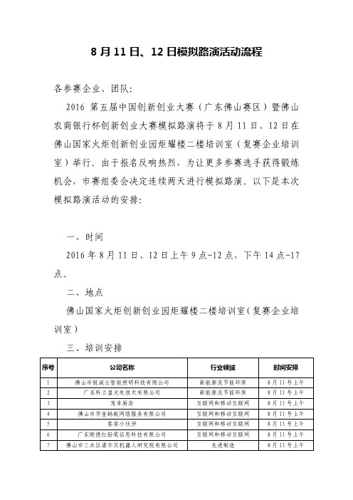 模拟路演活动流程