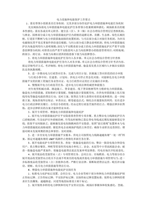 电力设施和电能保护工作要点