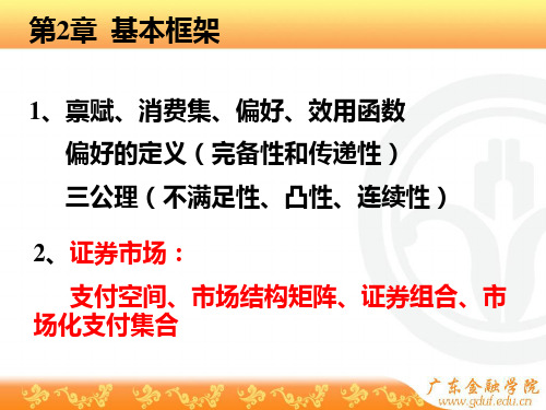 金融经济学复习金融经济学(王江)课件,最全面的,最重要的内容