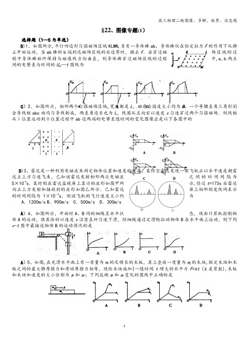 高三物理二轮图像、多解、临界、信息题