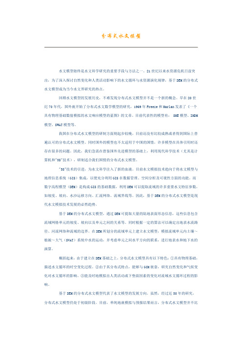 分布式水文模型