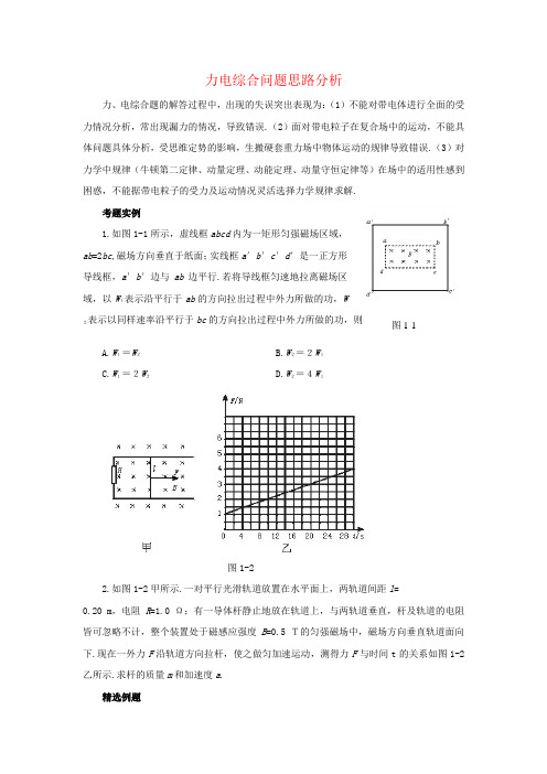 力电综合问题思路分析