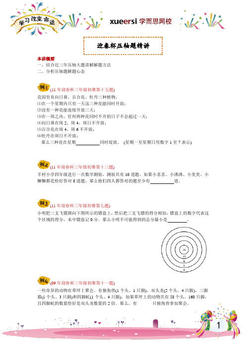 迎春杯压轴题精讲