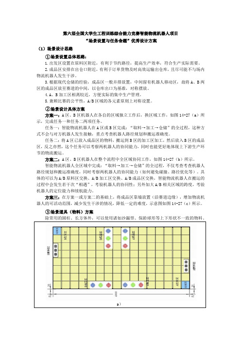 第六届全国大学生工程训练综合能力竞赛智能物流机器人项目“场景设置与任务命题”优秀设计方案