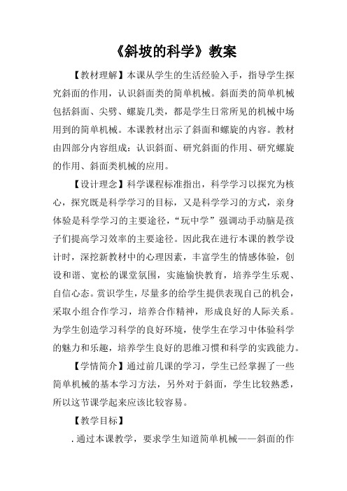 《斜坡的科学》教案