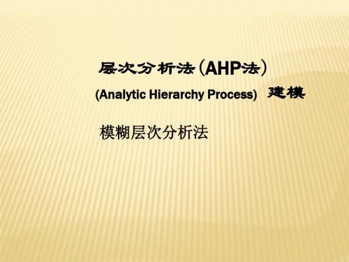 模糊层次分析方法