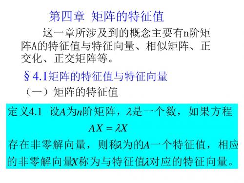 第四章 矩阵的特征值