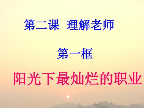 2.1《阳光下最灿烂的职业》