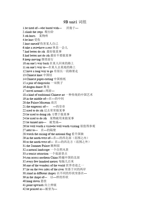 9B unit1词组