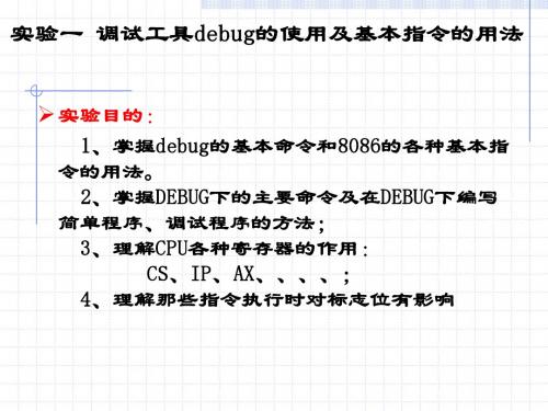 实验一 DEBUG调试程序的应用