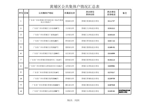 黄埔区公共集体户情况汇总表