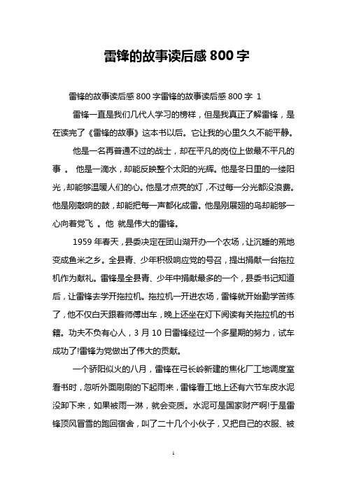 雷锋的故事读后感800字