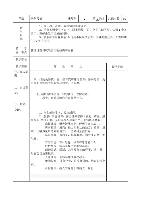 苏教版小学语文五年级语下册第四单元备课教案