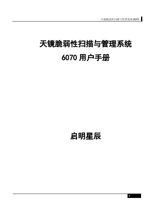 天镜脆弱性扫描与管理系统6070用户手册V1.1