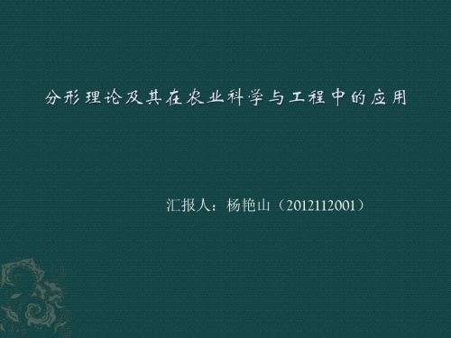 分形理论及其在农业学科的应用