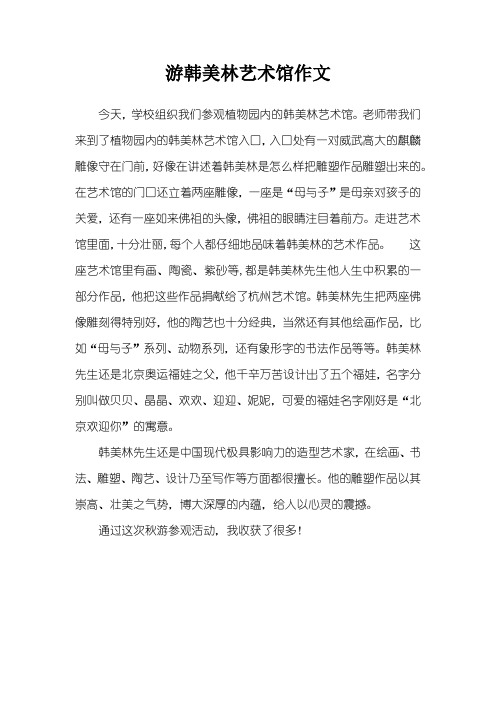 游韩美林艺术馆作文