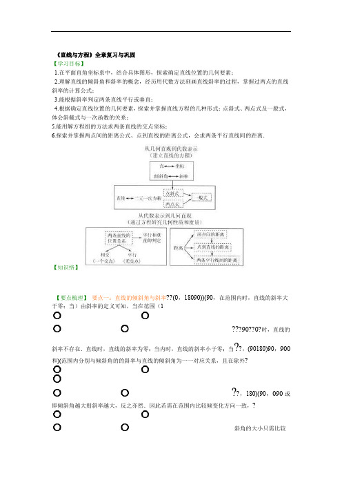 知识讲解 直线与方程全章复习与巩固 基础