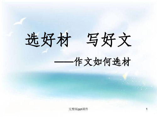 作文如何选材ppt课件
