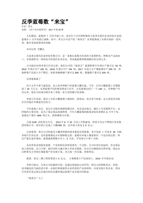 反季蓝莓数“来宝”