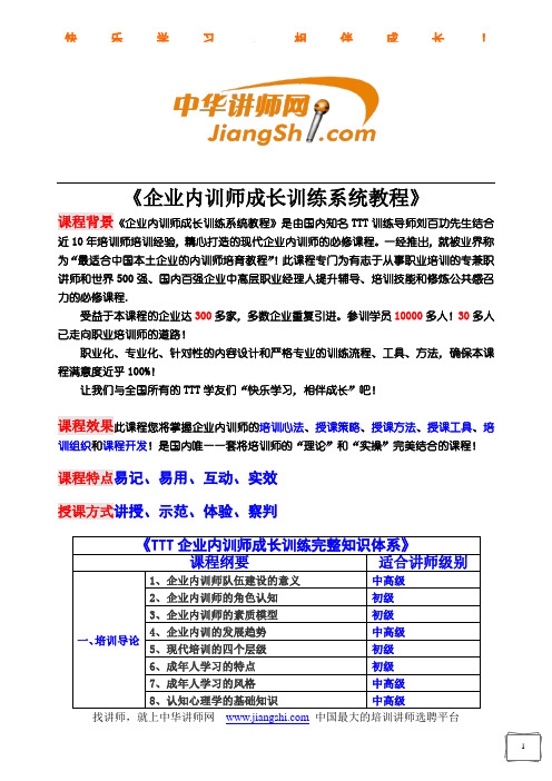 刘百功-企业内训师成长训练系统教程【中华讲师网】