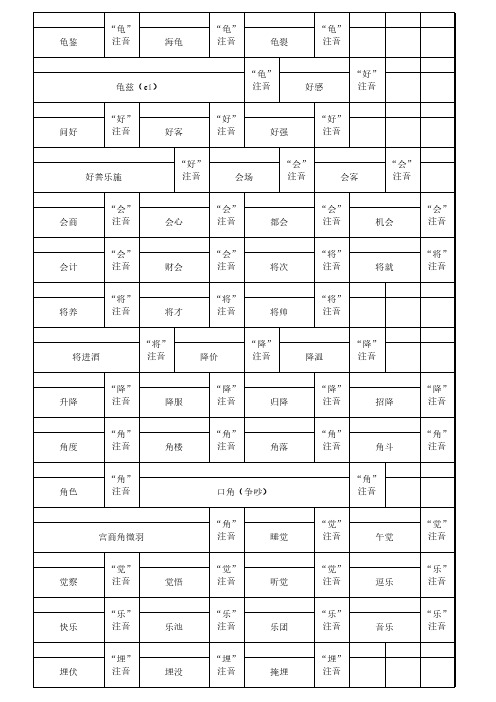 多音字练习(含答案)