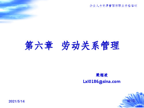 劳动关系管理(二级)LIANG - 人力资源管理