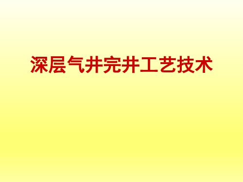 深层气井完井工艺技术