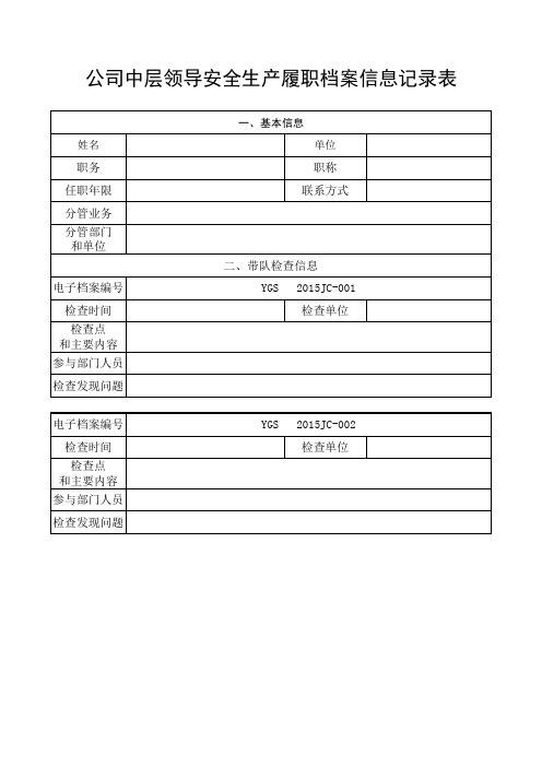 管理人员安全生产履职档案信息记录表