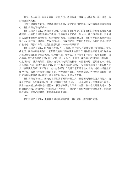 阳光下我成长