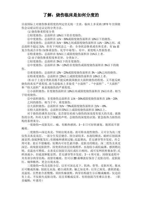 烧伤分度计算方法