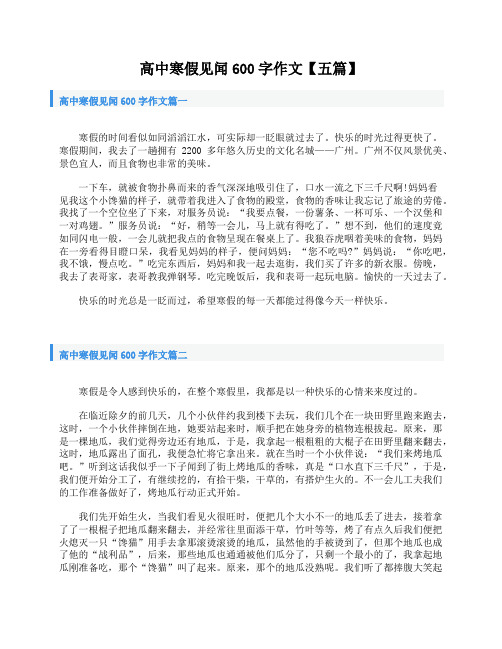高中寒假见闻600字作文【五篇】