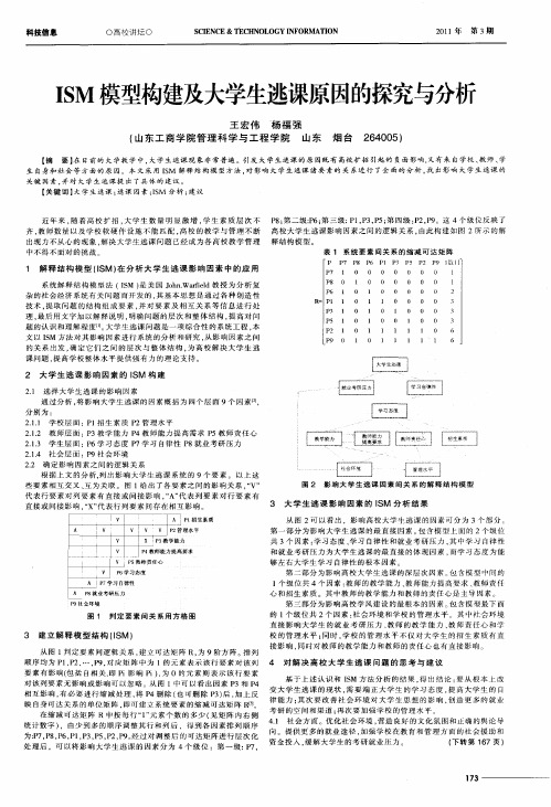 ISM模型构建及大学生逃课原因的探究与分析
