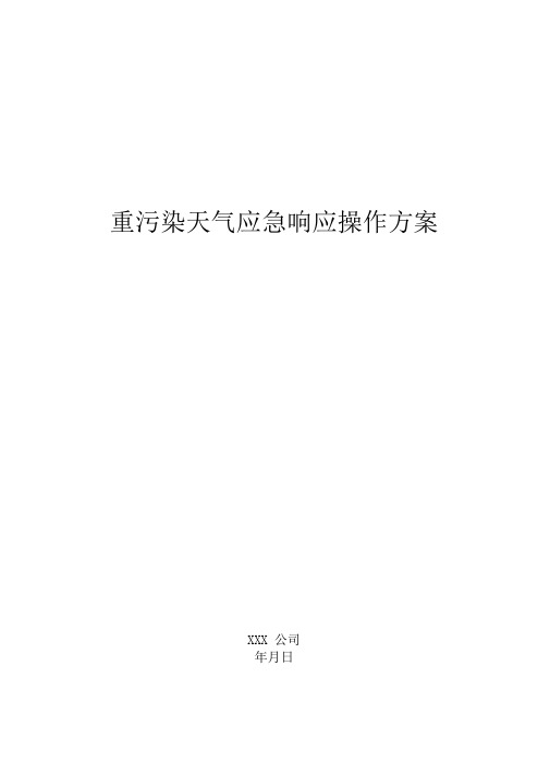 一厂一策操作方案-样本-钢铁..