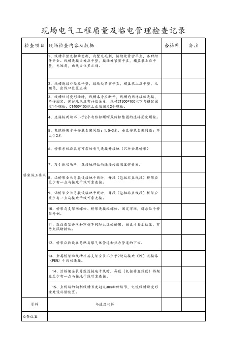 桥架安装自检记录