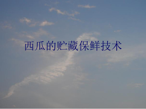 西瓜贮藏保鲜