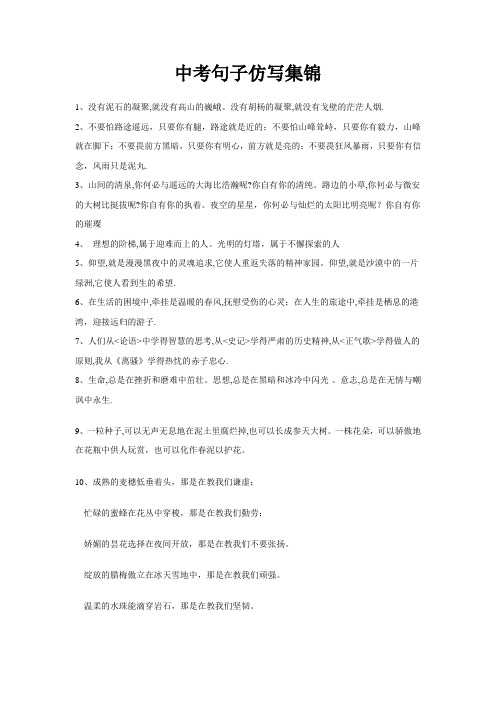 中考句子仿写集锦