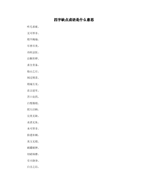 四字缺点成语是什么意思