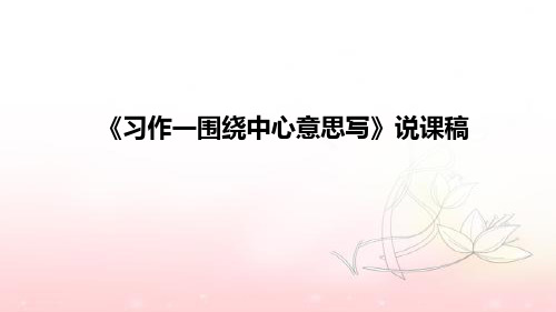 小学语文《习作一围绕中心意思写》说课稿(附板书)课件PPT