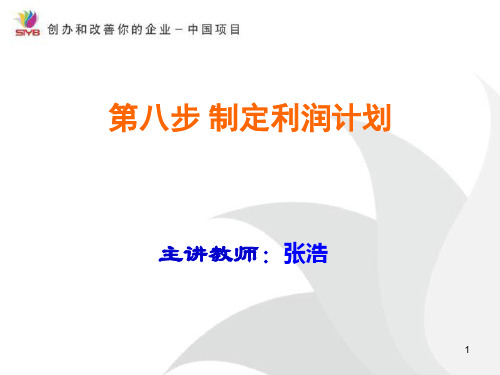 第八步制定利润计划