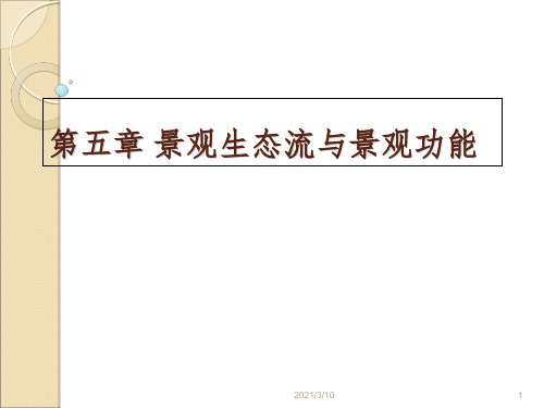 景观生态学第五章 景观生态流与景观功能课件PPT