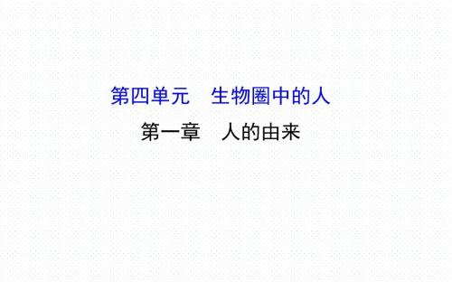 【世纪金榜】人教版七年级生物下册课件：第四单元 第一章 人的由来