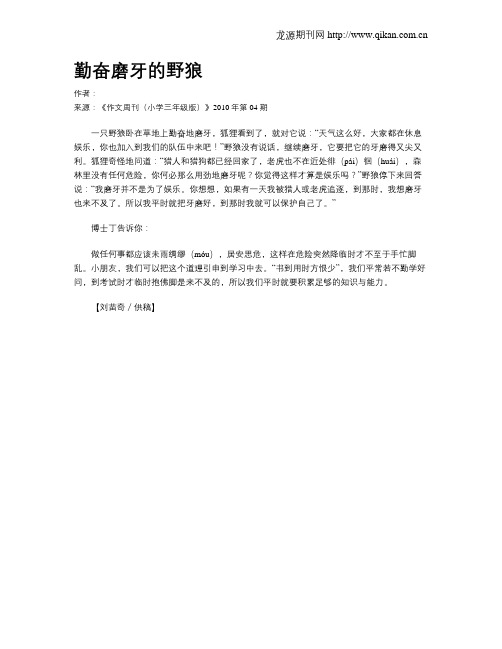 勤奋磨牙的野狼