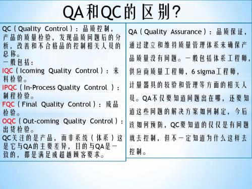 QA和QC区别