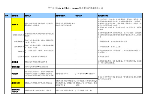 零售终端St核心指标定义及计算方法