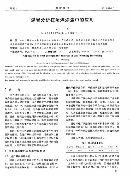 煤岩分析在配煤炼焦中的应用