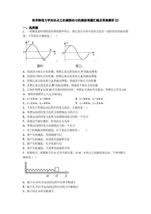 高考物理力学知识点之机械振动与机械波难题汇编及答案解析(2)