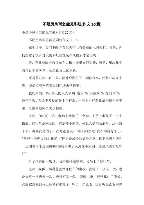 不经历风雨怎能见彩虹(作文20篇)