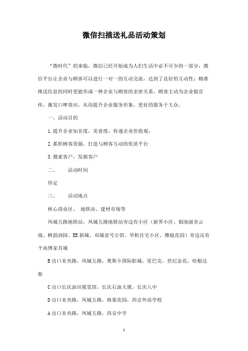 微信扫描送礼品活动策划--